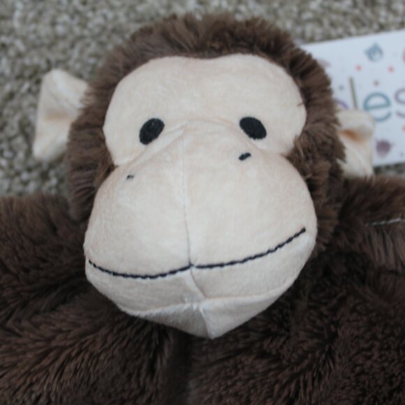 Oobles Monkey Plush Security Blanket Lovey Baby Infant Rattle Toy Brown NWT - Picture 2 of 3